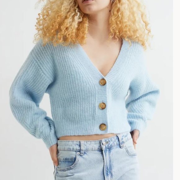 H&M Sweaters - NWT H&M  Rib-Knit Cardigan - Light Blue